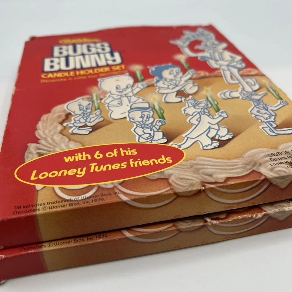 Vintage 1979 Wilton Bugs Bunny Candle Holder Set - Looney Tunes Unopened 2 Packs